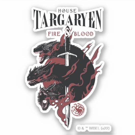 House Targaryen - Feuer und Blut Aufkleber (Vorderseite)