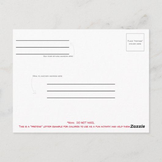 House Teach Emergency Info for Kids Activity Card Postkarte (Rückseite)