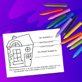 House Teach Emergency Info for Kids Activity Card Postkarte