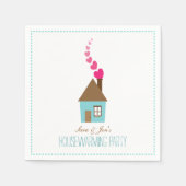 House with Hearts Housewarming Party Personalisier Serviette (Vorderseite)