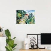 House with Red Roof by Paul Cezanne Poster (Heimbüro)