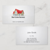 House with Red Roof Real Anwesen Business Card Visitenkarte (Vorne/Hinten)