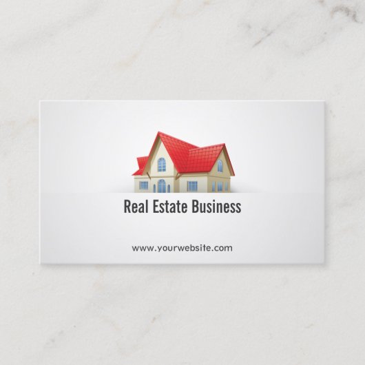 House with Red Roof Real Anwesen Business Card Visitenkarte (Vorderseite)