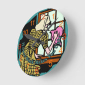 House Work Makes You Ugly Clock Runde Wanduhr (Winkel)