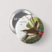 House Wren von John James Audubon, Birdwatcher Bir Button (Vorne & Hinten)
