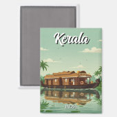 Houseboat in Kerala Indien Magnet (Vorderseite/Rückseite)