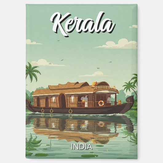 Houseboat in Kerala Indien Magnet (Vorderseite)