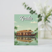 Houseboat in Kerala Indien Postkarte (Stehend Vorderseite)