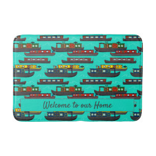 Houseboat Narrowboat Gemusterte Barges Badematte