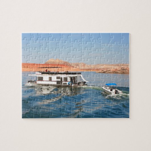 Houseboot, der Wellen macht, Powell, Arizona Puzzle (Horizontal)