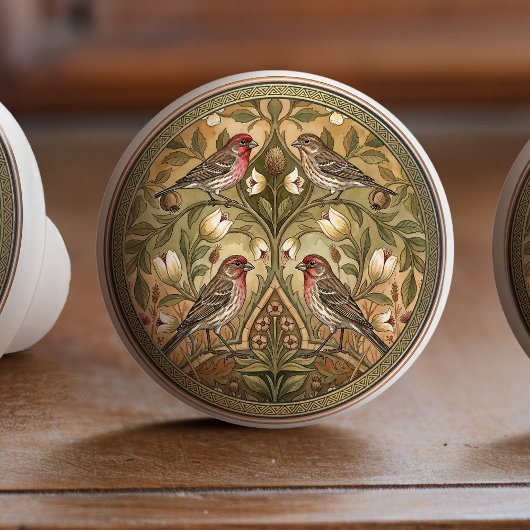 Housefinches Bird Ceramic Pull Knob Keramikknauf