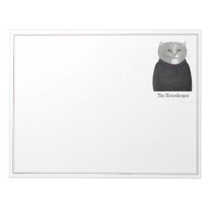HOUSEKEEPER CAT 11x8.5 Notepad Notizblock
