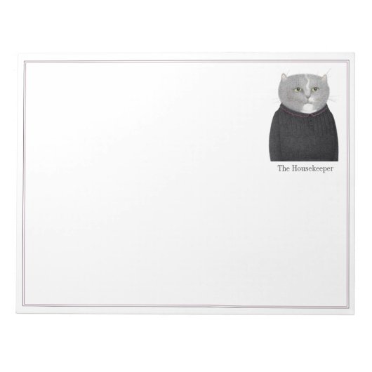 HOUSEKEEPER CAT 11x8.5 Notepad Notizblock (Vorderseite)