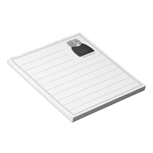 HOUSEKEEPER CAT 5.5x6 Notepad + Linien Notizblock (angewinkelt)