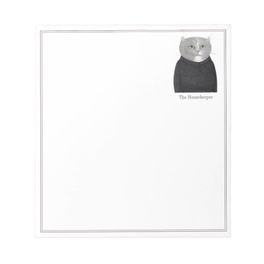 HOUSEKEEPER CAT 5.5x6 Notepad Notizblock (Vorderseite)