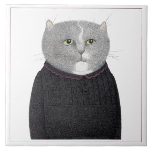 HOUSEKEEPER CAT 6" Square Keramik Tile Fliese