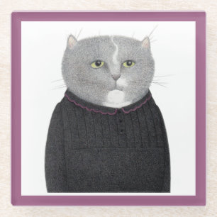 HOUSEKEEPER CAT Glass Drink Untersetzer