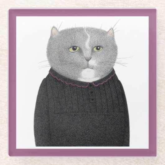 HOUSEKEEPER CAT Glass Drink Untersetzer (Vorderseite)