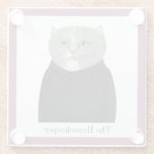 HOUSEKEEPER CAT Glass Drink Untersetzer + Text (Rückseite)