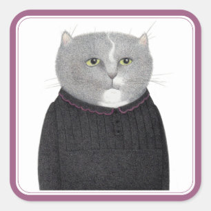 HOUSEKEEPER CAT Großquadratische Aufkleber