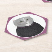 HOUSEKEEPER CAT Hexagon Paper Untersetzer (angewinkelt)