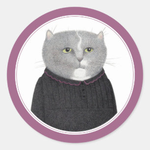 HOUSEKEEPER CAT Kleine Round Stickers