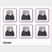 HOUSEKEEPER CAT Large Square Stickers + Text (Blatt)