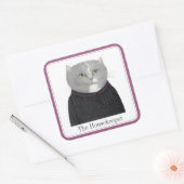 HOUSEKEEPER CAT Large Square Stickers + Text (Umschlag)
