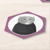 HOUSEKEEPER CAT Pointy Hexagon Paper Untersetzer (angewinkelt)