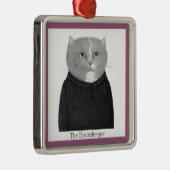 HOUSEKEEPER CAT Premium Square Ornament + Text Aus Metall (Rechts)