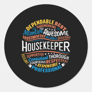 Housekeeper-Geschenke Funny Housekeeping Week Runder Aufkleber