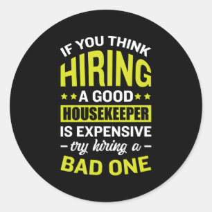 Housekeeper Maid Housemaid Handmaiden Runder Aufkleber