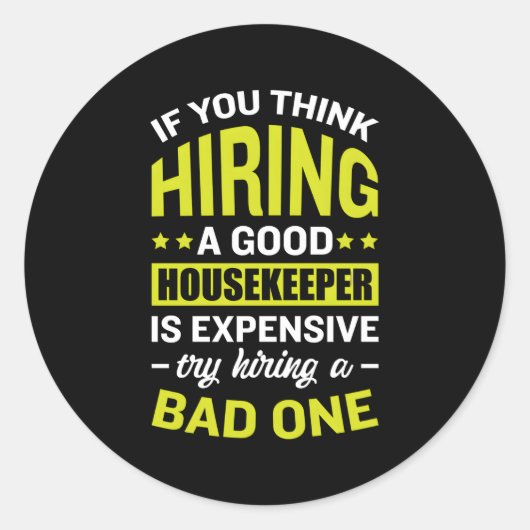 Housekeeper Maid Housemaid Handmaiden Runder Aufkleber (Vorderseite)