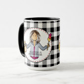 Housekeeper-Reinigung Lady Cartoon Vielen Dank Tasse (Vorderseite Links)