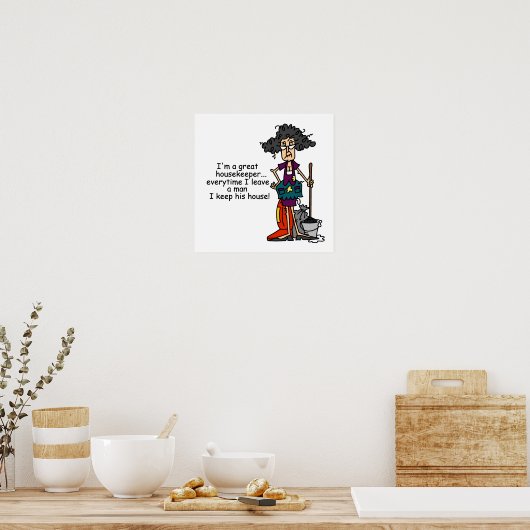 Housekeeper-Spaß Poster (Küche)