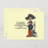 Housekeeper-Spaß Postkarte (Vorne/Hinten)