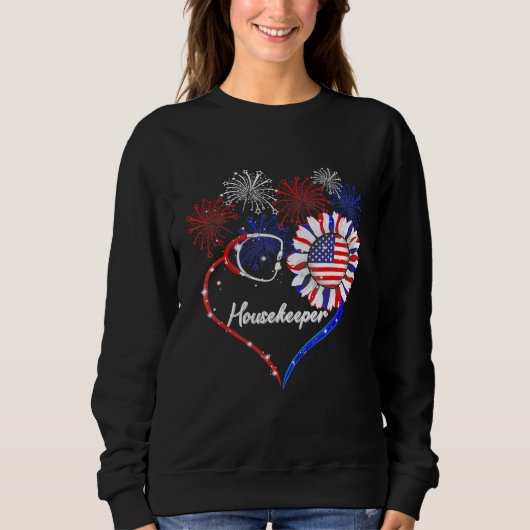 Housekeeper Stethoscope Firework Sunflower America Sweatshirt