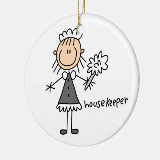 Housekeeper-Strichmännchen Keramik Ornament (Links)