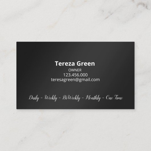 Housekeeper Visitenkarte (Rückseite)