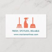 Housekeeping and Cleaning Services Visitenkarte (Rückseite)