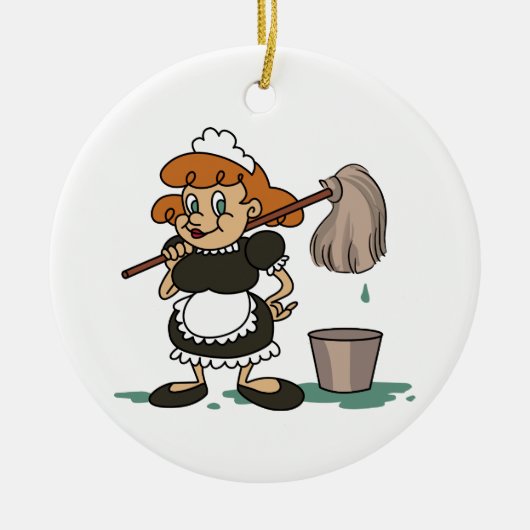 Housekeeping Maid Keramik Ornament (Vorne)