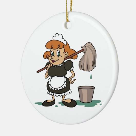 Housekeeping Maid Keramik Ornament (Links)