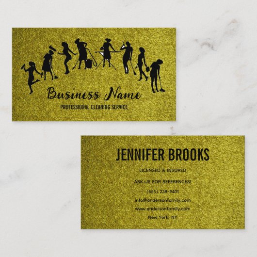 Housekeeping Maid Service Cleaning Professional Visitenkarte (Vorne/Hinten)