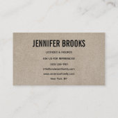 Housekeeping Maid Service Cleaning Professional Visitenkarte (Rückseite)