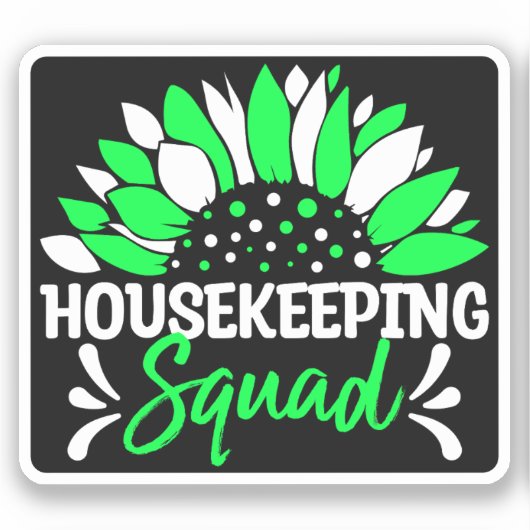 Housekeeping Squad Funny Housekeeper Matching Aufkleber (Vorderseite)
