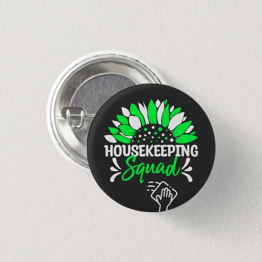 Housekeeping Squad Funny Housekeeper Matching Button (Vorne & Hinten)