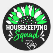 Housekeeping Squad Funny Housekeeper passt Cool Runder Aufkleber (Vorderseite)