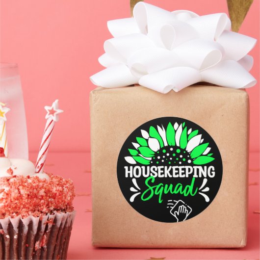 Housekeeping Squad Funny Housekeeper passt Cool Runder Aufkleber (Party)