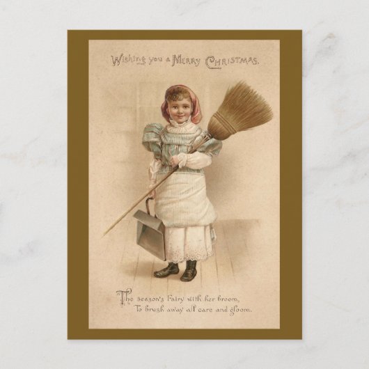 Housemaid mit Broom Alt-Mode Weihnachten (Vorderseite)