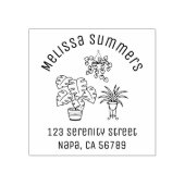 Houseplants Hobby Arch Address Gummistempel (Prägung)